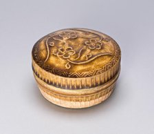 Covered Cosmetic Box with Floret Scrolls, Song (960-1279) or Yuan dynasty, c. 12th/13th century. Creator: Unknown.