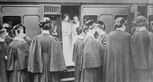 English Nurses entraining at London, between c1914 and c1915. Creator: Bain News Service.