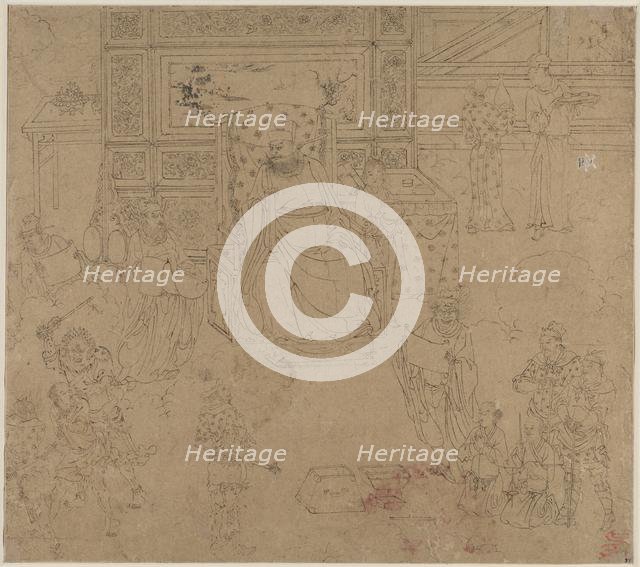 Album of Daoist and Buddhist Themes: Kings of Hells: Leaf 34, 1200s. Creator: Unknown.