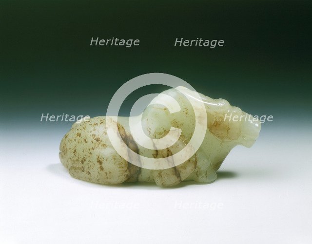 Yellow jade Brahman bull, Tang dynasty, China, 618-907. Artist: Unknown