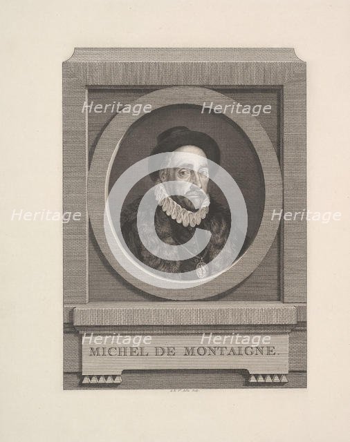 Portrait of Michel de Montaigne, 1774. Creator: Augustin de Saint-Aubin.