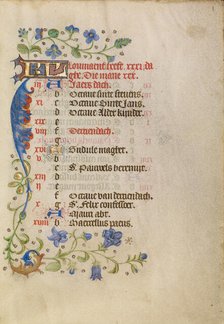 January Calendar Page; Book of Hours, after 1460. Creator: Unknown.