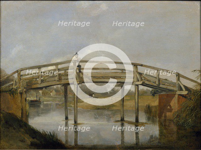 Landscape with a River and Bridge, c1830. Artist: Unknown.
