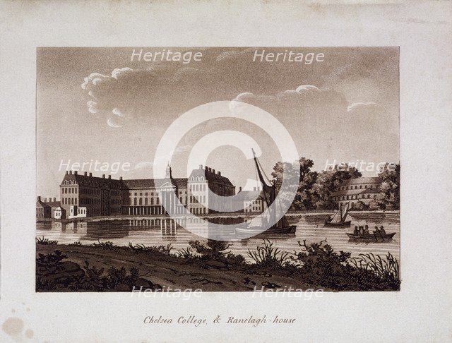 The Royal Hospital and Ranelagh House, Chelsea, London, c1800. Artist: Anon