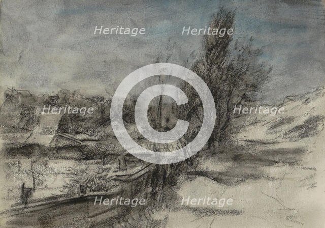 Dune landscape with buildings, 1881-1927. Creator: Johan Antonie de Jonge.