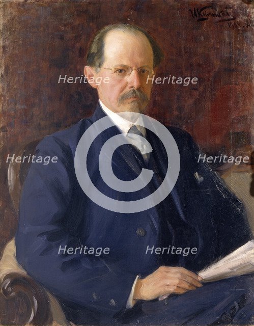 Portrait of Sergey Ivanovich Senkov, 1908. Artist: Kulikov, Ivan Semyonovich (1875-1941)