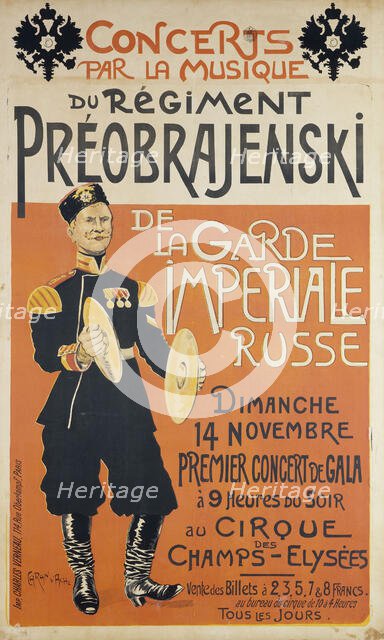 Concerts par la Musique du Régiment Préobrajenski de la Garde Impériale Russe, c. 1895. Creator: Caran d'Ache (Emmanuel Poiré) (1858-1909).