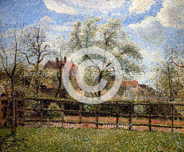 'Pear Trees and Flowers at Eragny, Morning', 1886. Artist: Camille Pissarro