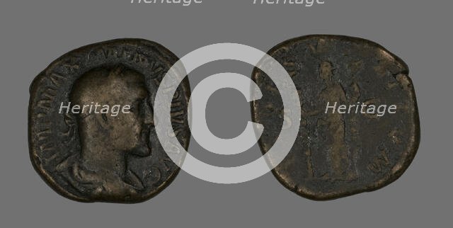 Sestertius (Coin) Portraying Emperor Maximinus, 235-236. Creator: Unknown.