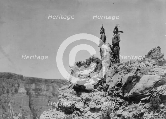 Watching the signal, c1905. Creator: Edward Sheriff Curtis.