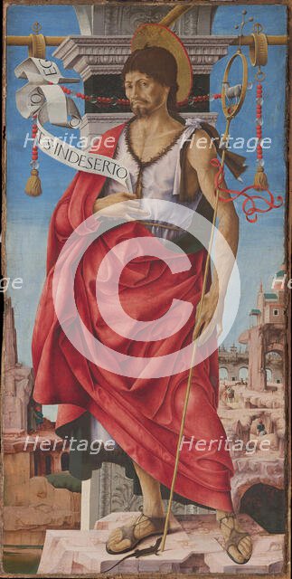 Polittico Griffoni: Saint John the Baptist, ca 1472-1473. Creator: Francesco del Cossa (1436-1478).
