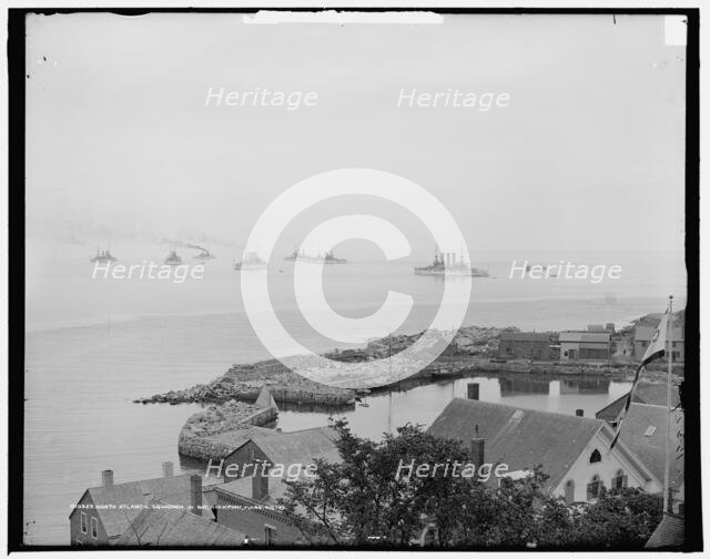 North Atlantic squadron in bay, Rockport, Mass., between 1900 and 1906. Creator: Unknown.