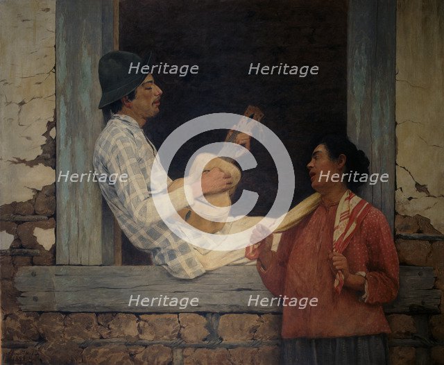  'Guitarist', oil on canvas 1899 by José Ferraz de Almeida.