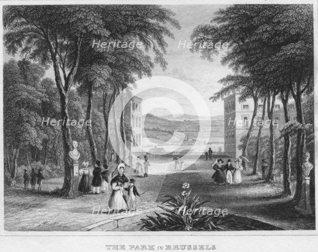 'The Park in Brussels', 1850. Artist: H Bond.