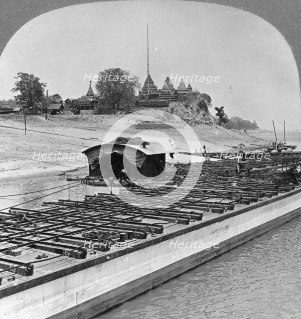 View of Sagaing from the Irrawaddy River, Burma, 1908. Artist: Stereo Travel Co