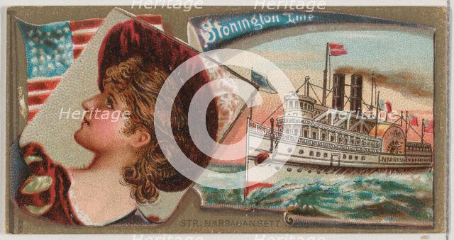 Steamship Narragansett, Stonington Line, from the Ocean and River Steamers series (N83) fo..., 1887. Creator: Unknown.