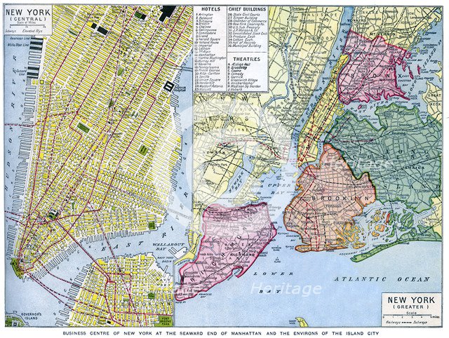 Map of New York City, USA, c1930s. Artist: Unknown