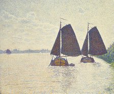 Péniches sur l'Escaut, 1892. Creator: Rysselberghe, Théo van (1862-1926).