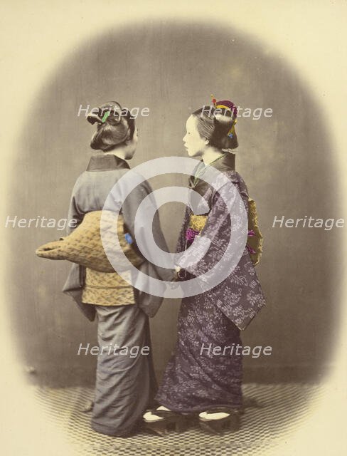 Two Japanese Women, 1866-1867. Creator: Felice Beato.