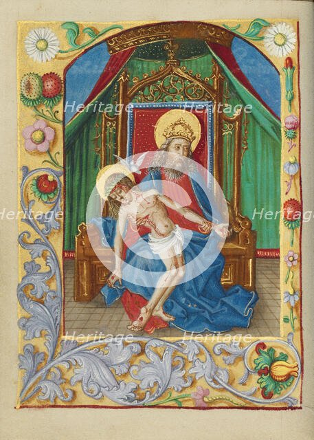 The Throne of Grace Trinity; Book of Hours, early 16th century. Creator: Unknown.