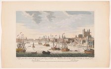 View of the city of London seen from the River Thames, 1753. Creator: Johann Michael Muller.