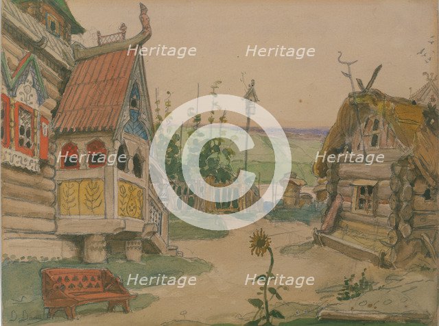 Berendeyevka. Stage design for the opera Snow Maiden by N. Rimsky-Korsakov, 1885. Artist: Vasnetsov, Viktor Mikhaylovich (1848-1926)