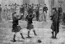 Sword dance of boys of the Royal Caledonian Asylum at Westbrook Park, Godalming, 1881. Creator: Unknown.