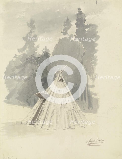 Charburners hut on the Brocken, 1844. Creator: Carl Theodor Reiffenstein.