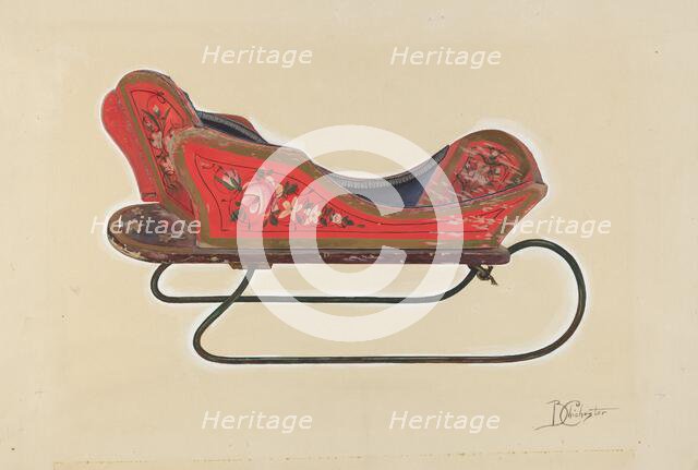 Doll Sleigh, c. 1937. Creator: Beverly Chichester.