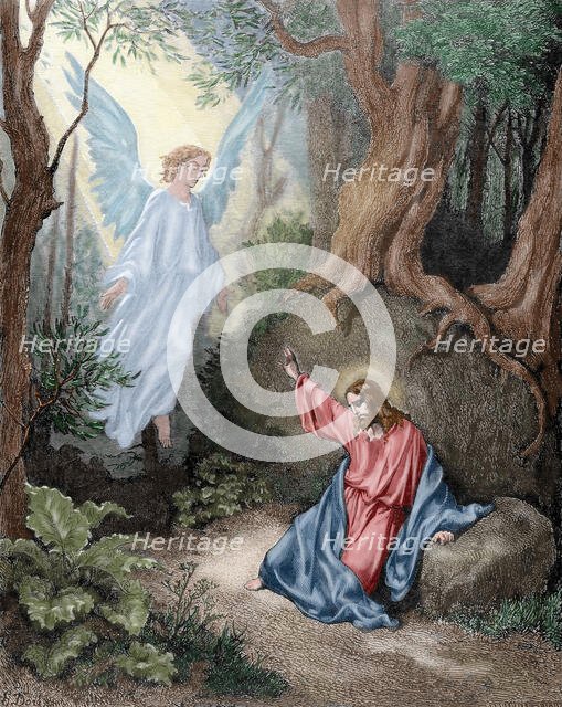 Jesus on the Mount of Olives, 19th century. Creator: Unknown.