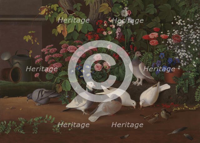 From the Garden: Flowers and Birds, 1853-1854. Creator: Ferdinand von Wright.