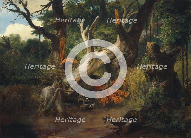 Hunting in the Pontine Marshes, 1833. Creator: Émile Jean-Horace Vernet.
