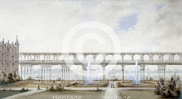 Temple Gardens, City of London, c1840.                                                   Artist: Anon