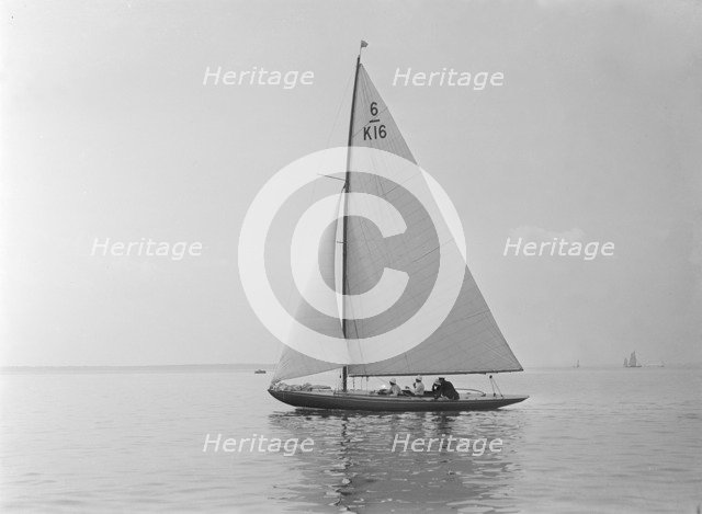 The 6 Metre sailing yacht 'Jean', 1922. Creator: Kirk & Sons of Cowes.