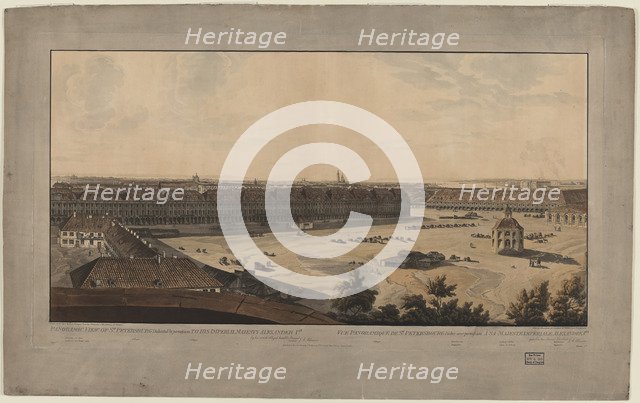 Panoramic view of Saint Petersburg, Between 1805 and 1807. Artist: Atkinson, John Augustus (1775-1831)
