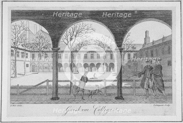 Gresham College, City of London, 1766. Artist: Anon