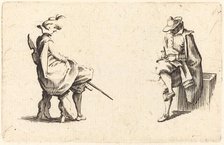 Two Seated Figures, c. 1622. Creator: Jacques Callot.