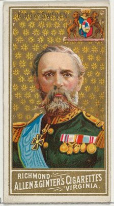 King of Sweden, from World's Sovereigns series (N34) for Allen & Ginter Cigarettes, 1889., 1889. Creator: Allen & Ginter.