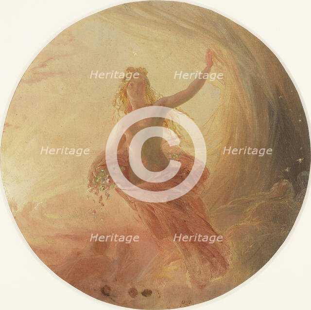 Esquisse pour l'Hôtel de Ville de Paris : Le jour écartant les voiles de la nuit, c.1851. Creator: Léon Cogniet.