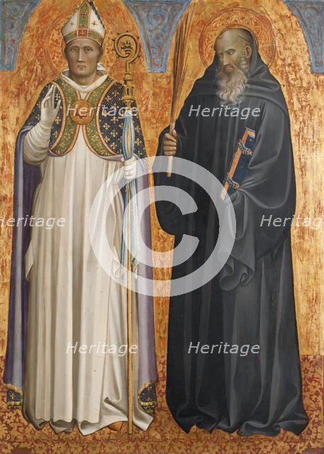 St Hugh of Lincoln and St Benedict of Nursia. Creator: Gherardo di Jacopo.