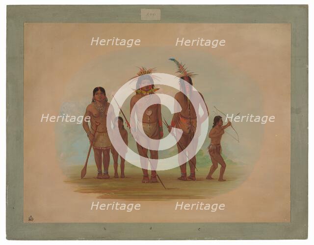 Five Iquito Indians, 1854/1869. Creator: George Catlin.