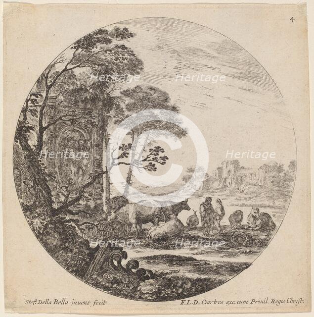 Landscape with Roman Ruins, 1646. Creator: Stefano della Bella.