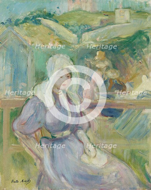 Sur la Plage à Portrieux, 1894. Creator: Morisot, Berthe (1841-1895).