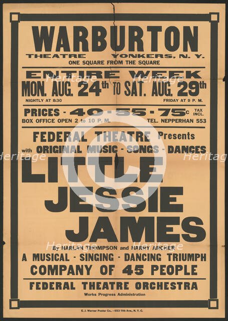 Little Jessie James, Yonker, NY, [193-]. Creator: Unknown.