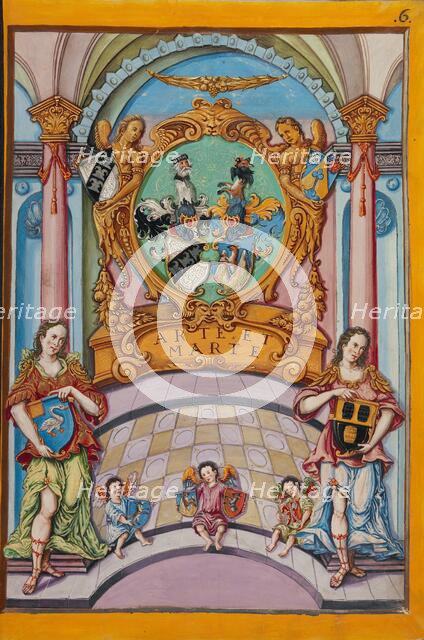 Second Frontispiece with the Derrer Coat of Arms; Genealogy of the Derrer Family, about 1626-1711. Creator: Unknown.