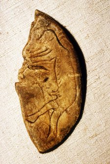 Paleolithic Engraving on bone of a Man from Mas d'Azil, France, c50,000BC-c10,000 BC. Artist: Unknown.