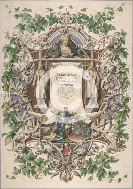 Homage from Bavarian artists to King Ludwig I, 1874. Creator: Peter Herwegen.