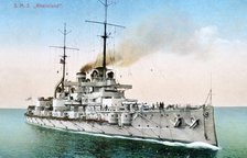 German battleship 'Rheinland', c1910-1918. Artist: Unknown