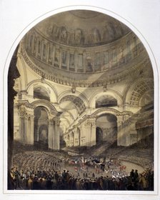St Paul's Cathedral (new) interior, London, c1852. Artist: Andrew Maclure