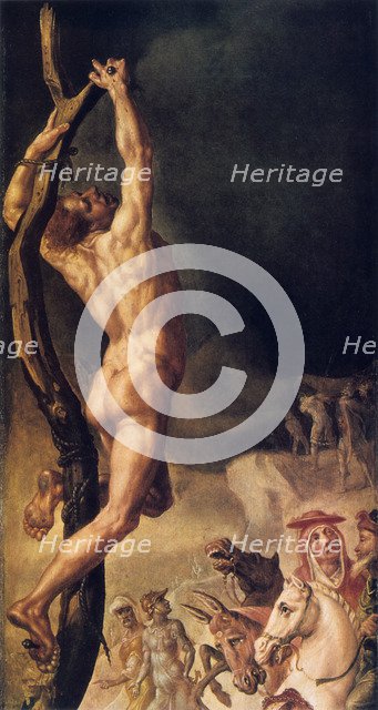 'Calvary', detail from left side panel, 1545-1550. Artist: Maerten van Heemskerck